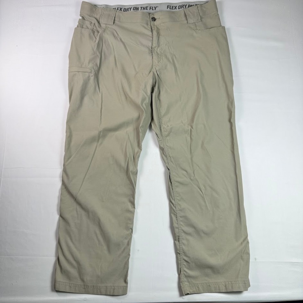 Duluth Trading Co Flex Dry on the Fly Relaxed Fit Khaki Pants 42x30 Mens Tan
